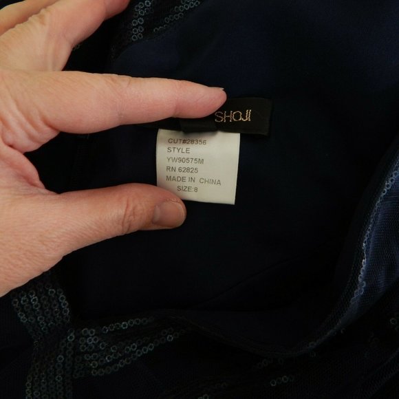 TADASHI SHOJI stunning shift sheath cocktail sequins tulle party evening blue 8 - Picture 8 of 8